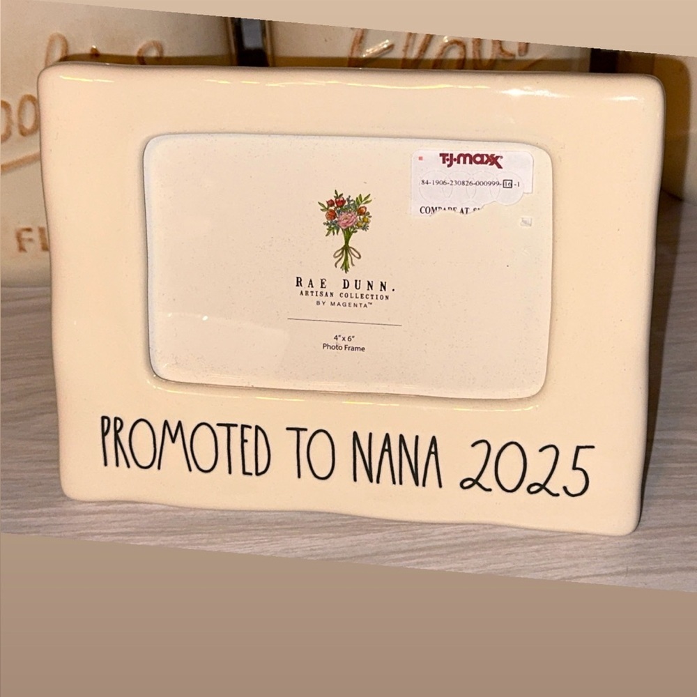 NWT Rae Dunn White Ceramic Picture Photo Table Top Frame Promoted to Nana 2025